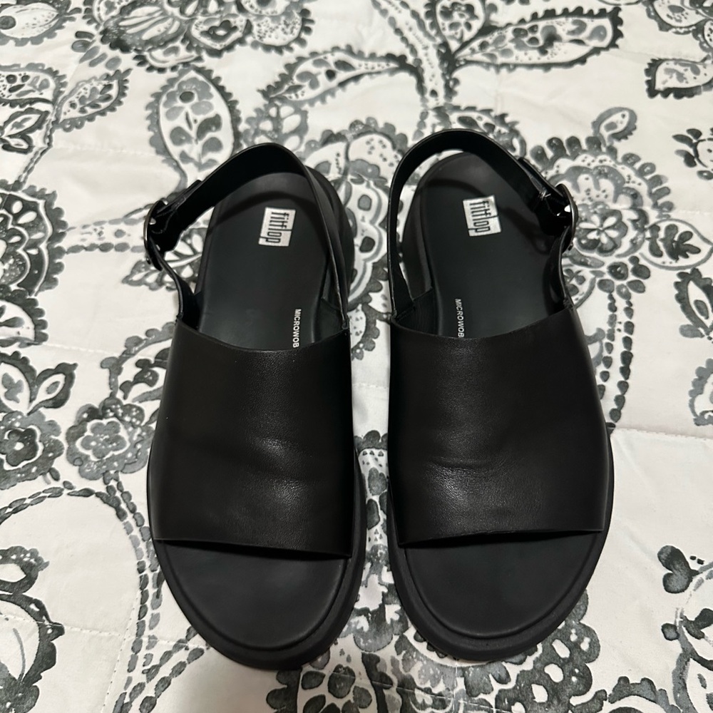 Fitflop Black Open-Toe Slingback Sandals